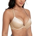 thumbnail image 7 of Exerin Women's Push Up Underwire Racerback Padded Convertible Front Closure Bra(32C,Beige), 7 of 7