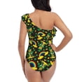 thumbnail image 5 of Uemuo Happy St. Patrick's Day Print Women's One Piece Swimsuit Asymmetrical Neck Bathing Suit One Shoulder Side Cutout Ruffle Swimwear-Medium, 5 of 6