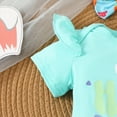 thumbnail image 6 of TOWED22 Newborn Baby Girls Clothes Summer Letters Print Girl Outfit Ruffle Romper Bow Tutu Shorts Headband 3Pcs Girl Outfits(Light Blue,12-18 M), 6 of 9