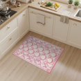thumbnail image 2 of ODIKA 3'x5' Washable Area Rug Mid Century Pixel Retro Pink Block Border Motif Atomic Geometric for Hallway, Laundry Room, Non-Slip, Flatweave, Easy Care, 2 of 7