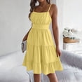 thumbnail image 6 of Ruimatai Women's Spaghetti Strap Tiered Mini Dresses Square Neck Smocked Waist Casual Sundress for Summer Beach Vacation, 6 of 9
