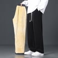 thumbnail image 2 of Styesk Men's Pants Man Solid Color Fallow Cell Woolen Drawstring Pockets Fleecing Trousers, 2 of 6