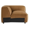 thumbnail image 4 of Maklaine Contemporary Vegan Leather Upholstered Right Armchair in Camel, 4 of 10