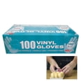 thumbnail image 2 of 100 Vinyl Disposable Gloves Powder Free Non Latex Food Grade Cleaning Large New, 2 of 4