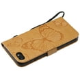 thumbnail image 3 of iPhone SE Case 2022/2020, iPhone 7/ 8 Wallet case, Allytech Pretty Retro Embossed Butterfly Flower Design PU Leather Book Style Wallet Flip Case Cover for Apple iPhone SE 2022/2020 - Yellow, 3 of 6