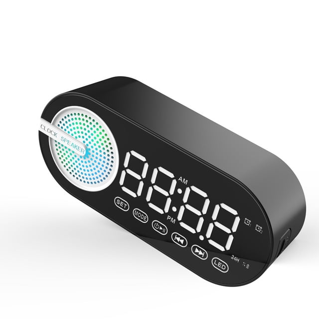 Altavoz Bluetooth, despertador, pantalla LED recargable