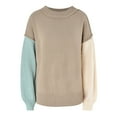 thumbnail image 3 of Vedolay Fall Tops for Women 2023 Winter Casual Turtleneck Long Sleeve Loose Pullover Sweater,Khaki L, 3 of 5