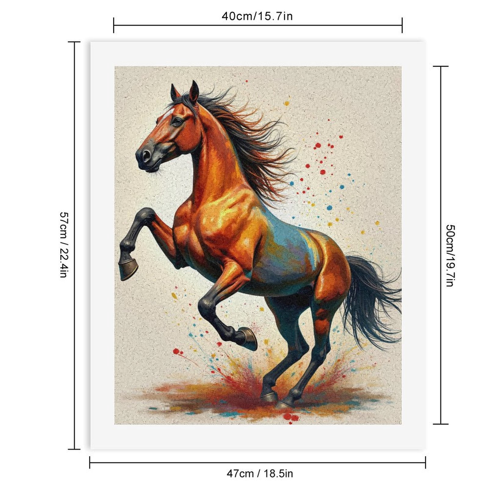 Paint By Numbers Kit for Adults Beginner - DIY Dynamic Splatter Horse Art Canvas Painting Kits for Adults, Frameless Paint By Number for Adults for Home Wall Decor 16x20 Inch