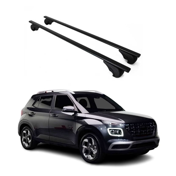 Roof Racks Cross Bars Carrier Durable for Hyundai Venue 2020-2026 Black 2Pcs