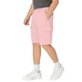 thumbnail image 6 of ITSAME Boys School Uniform Cargo Shorts, Elastic Waist Multi-Pocket Loose Fit Kids Casual Fashion Shorts Pink 4-5T, 6 of 7