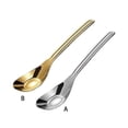 thumbnail image 4 of Baby Feeding Spoon Mirror Polished Washable Anti-rust Smooth Solid Color Nonslip Handle Kitchen Soup Porridge Scoop Tool Gold, 4 of 10