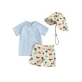 thumbnail image 1 of Gupgi 3 Piece Baby Toddler Boy Rash Guard Set, Kids Swimsuit Short Sleeve Tops Turtle Print Swim Trunks Swim Cap, 1 of 9