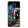 thumbnail image 1 of MUNDAZE Motorola Moto G Play 2021 Shockproof Clear Hybrid Protective Phone Case Urban City Full Moon Graffiti Painting Art Cover, 1 of 5