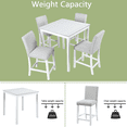 thumbnail image 6 of Sesslife 5 Piece Modern Dining Set for Home, Kitchen, Wooden Dining Square Table Set, Counter Height Table Set with 4 Upholstered Chairs, White, 6 of 11