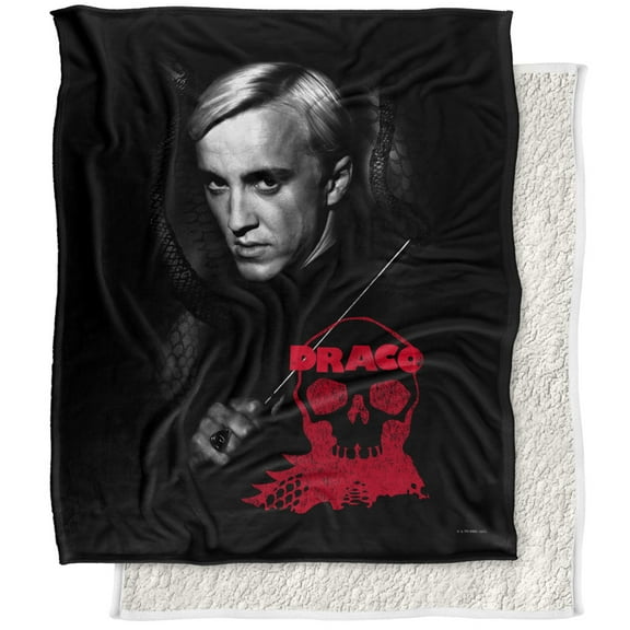 Harry Potter Blanket, 50"x60", Draco Portrait Silky Touch Sherpa Back Super Soft Throw Blanket