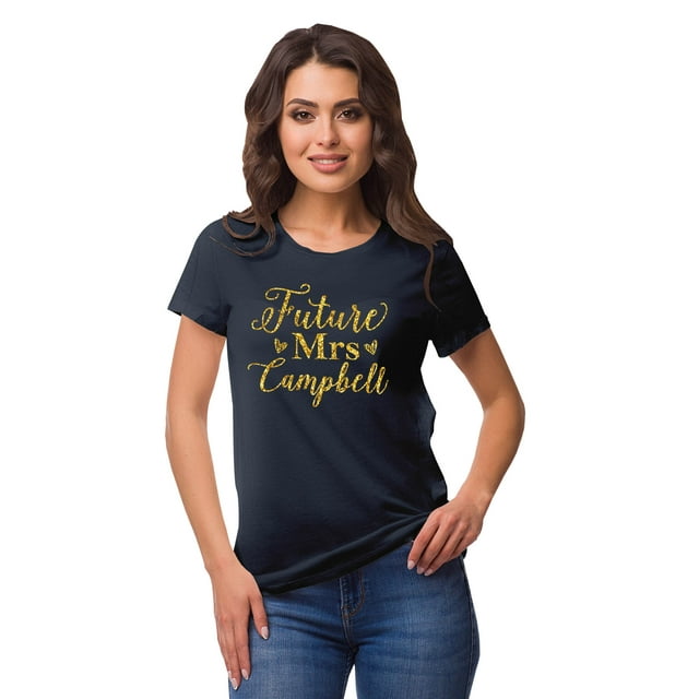 Inkdotpot Personalized Womens Tshirt Top Future Mrs WeddingAnnouncement Shirt-RC
