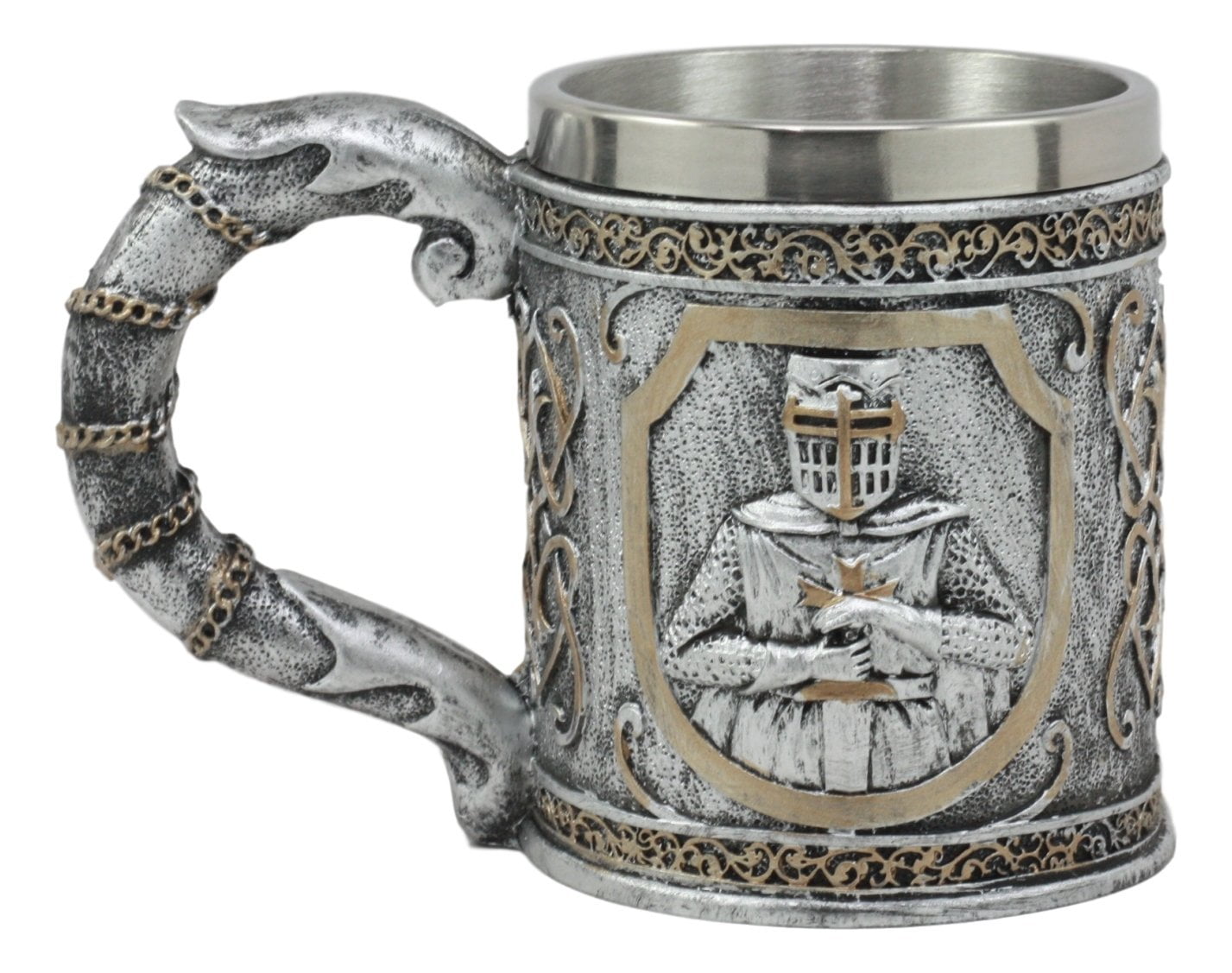 Ebros Medieval Templar Crusader Knight Mug 12oz Suit of Armor Knight Of
