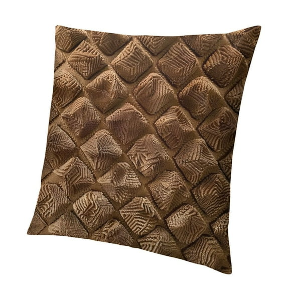 BANET Decorative Throw Pillow Covers Faux Fur Cushion Cover Pillowcase for Sofa Couch Bed Livingroom Brown 12x12in