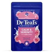 Dr Teals Epsom Salt Magnesium Soak, Calm & Serenity with Rose Essential Oil & Milk Protein 3 lbs