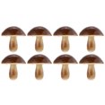 thumbnail image 1 of EeaseMX 8 piezas de decoración de hongos de imitación para tiendas de comestibles, accesorios para fotos (café), 1 of 7