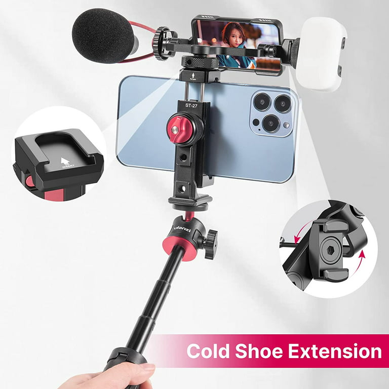 Selfie Mirror for Smartphone Phone Holder Cold Shoe Microphone/Light Mount Camera Tilt Flip Screen Vlogging Accessories Video Shooting Compatible for iPhone 13 12 X Pro Max Rig, for Sony -