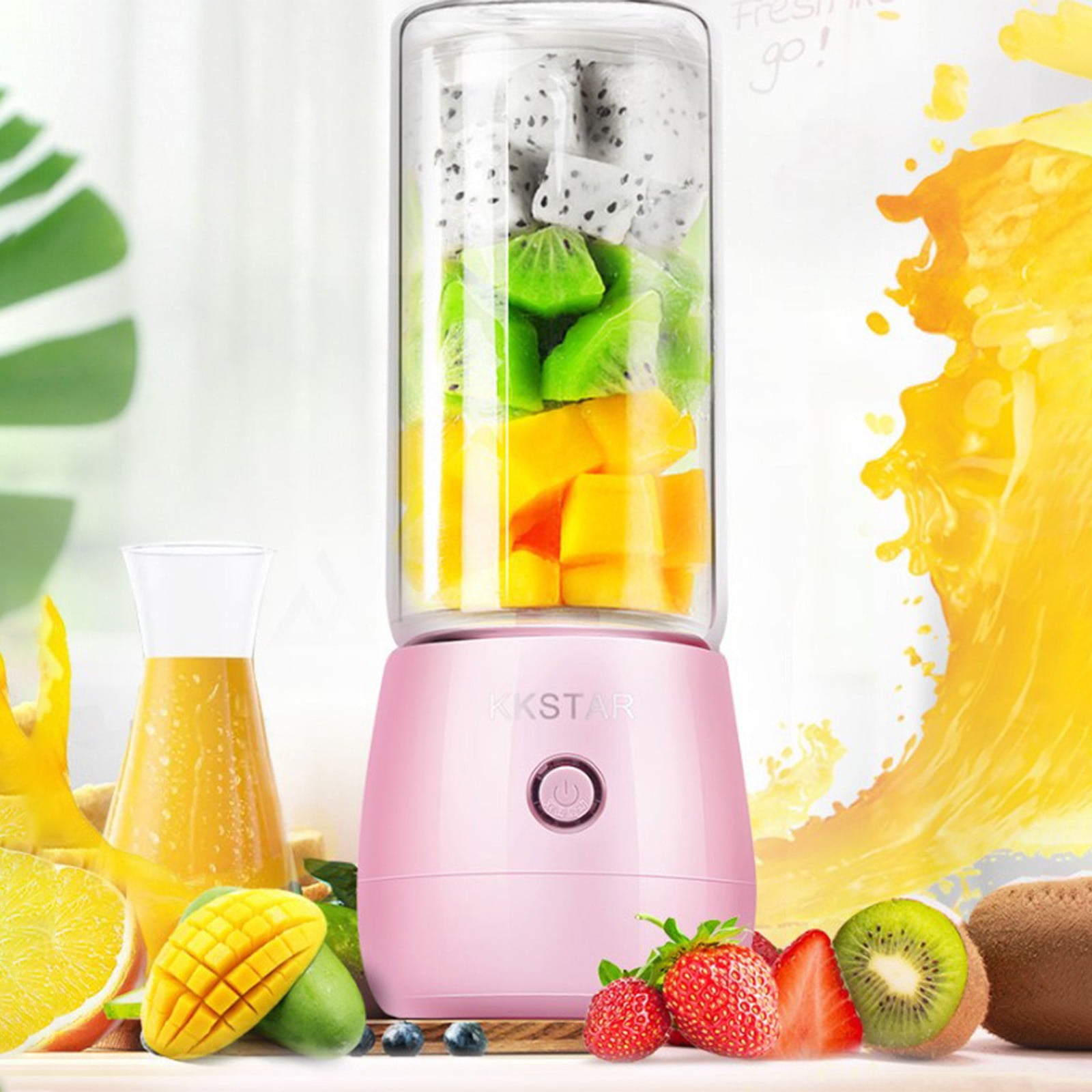 Tahtuvzn Storage and Organization Clearance! Portable Blenders, Size Juicer Cup for Shakes, Food Mixing Machine,USB Rechargeable with Six Slices, for Sports Travel and Outdoors, Gifts for family