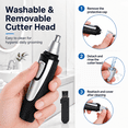 thumbnail image 2 of Nose Hair Trimmer for Men and Women, Waterproof Electric Nose Trimmer with Rotary Blade, Wet Dry Washable Personal Groomer for Shower Use,  Gray, 2 of 6