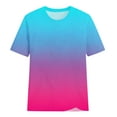 thumbnail image 3 of Besolor Women's Summer Tunic Tops Gradient Round Neck Short Sleeve Shirts Casual Plus Size Dressy Blouse Tees, 3 of 3