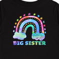 thumbnail image 4 of Inktastic Big Sister Watercolor Rainbow with Clouds Girls Long Sleeve Toddler T-Shirt, 4 of 5