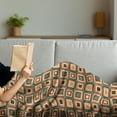 thumbnail image 3 of Modern Soft Flannel Fleece Throw Blanket, Geometrical Pattern with Rounded Nested Squares Nostalgic Colorful Tiling Print, Cozy Plush for Indoor and Outdoor Use, 70" x 90", Multicolor, by Ambesonne, 3 of 5