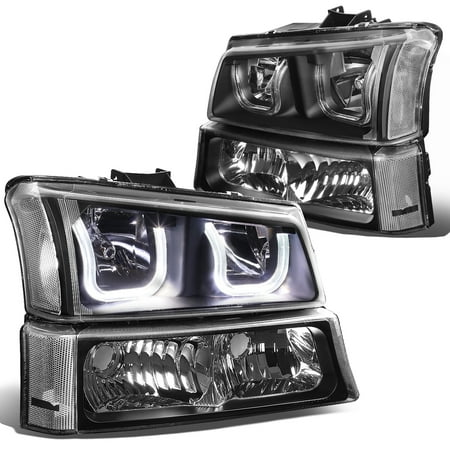- For 2003 to 2006 Chevy Silverado / Avalanche Dual LED Halo Headlight+Bumper Black Housing Clear Corner Headlamp 04 05 1500 2500 3500 4Pcs