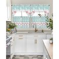 thumbnail image 4 of Green Plaid Farmhouse Swag Kitchen Curtains Sets for Windows 24 Inch Length, Watercolor Cute Country Pigs Checkered Short Window Curtain Swags Valances and Tiers 3 Piece Set for Cafe/Dining Room, 4 of 5