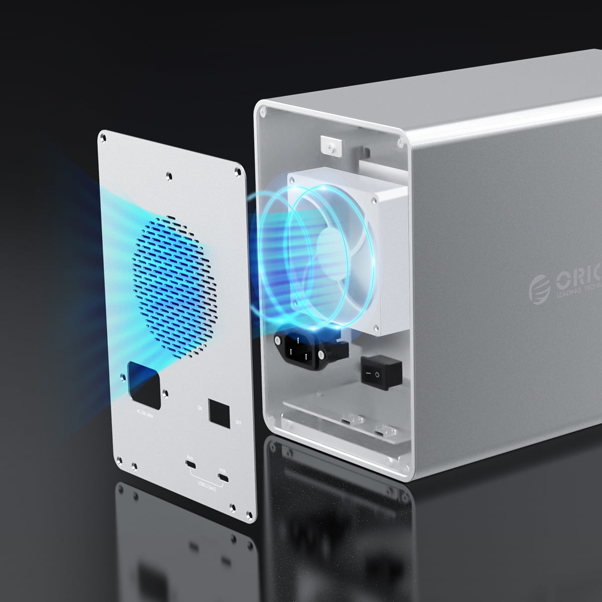 ORICO 5 Bay Hard Drive Enclosure Type C 10Gbps for 2.5/3.5in HDD SSD Enclosure HDD Docking Station