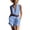 Light Blue#women's v neck half-zip belted cotton rompers, variant on Rompers for Women Summer V-Neck Sleeveless Cotton Romper Belt Casual Baggy Half-Zip Short Jumpsuits with Pockets 2026 Navy,XL