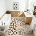 thumbnail image 2 of Brown and Beige Leopard Print Bathroom Rug Set 4 Piece,Includes Contour,Lid Cover,Bath Mat,Non-Slip Extra Soft Absorbent Washable, 2 of 3