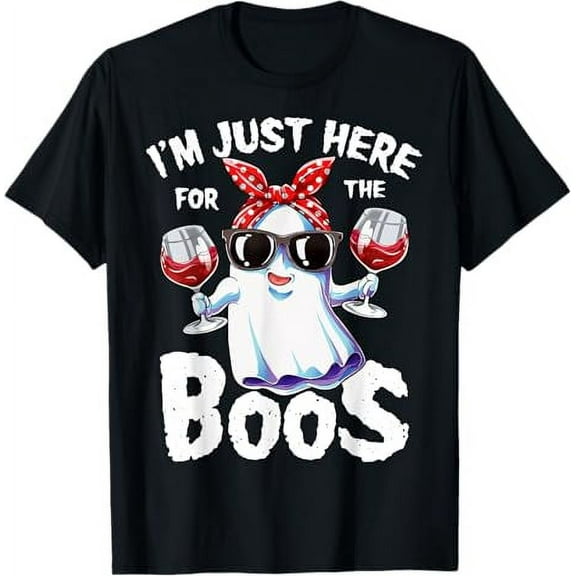 I'm Just Here For The Boos Halloween Women Ghost Cute Funny T-Shirt Shirts