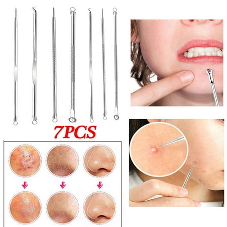 7pcs Stainless Facial Acne Spot Pimple Remover Extractor Tool (Best Over The Counter Facial Spot Remover)