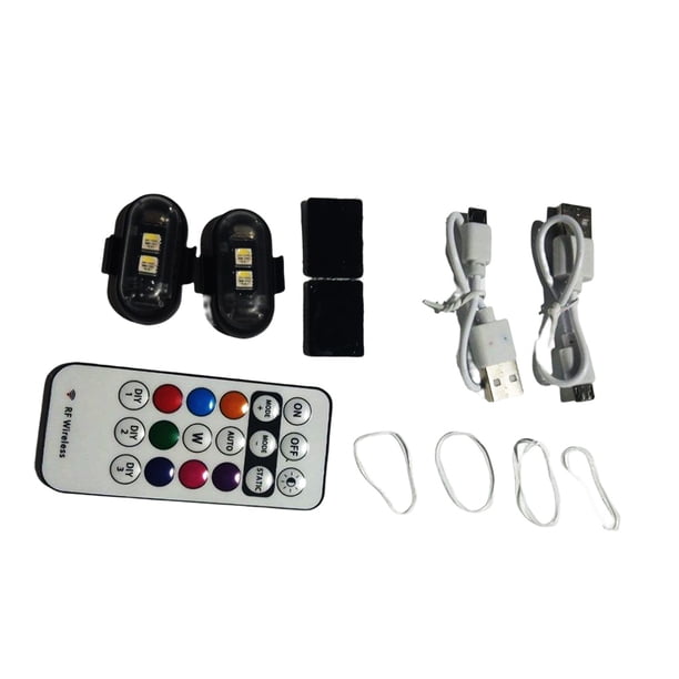 Riwesomey Lámpara de luces estroboscópicas para aviones, Mini lámparas anticolisión con Flash LED, luz de advertencia de señal de Type3 NO3