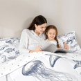 thumbnail image 5 of jejeloiu Sea Animal Sketch Twin Comforter Sets Kids,Ocean Animal Seahorse Jellyfish Bedding Set,Reversible,2-Piece, 5 of 8