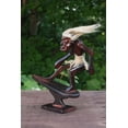 thumbnail image 2 of Handmade Wooden Primitive Tribal Wave Rider Surfing Figurine Statue Funny Sculpture Tiki Bar Handcrafted Unique Gift Decor Accent Figurine Hand Carved, 2 of 6