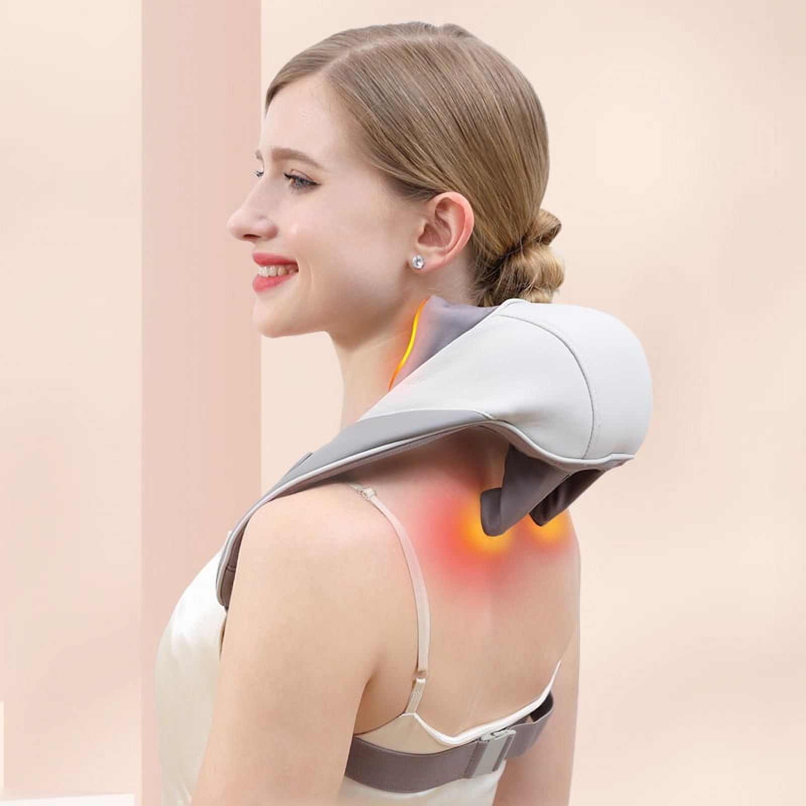 Shiatsu Neck and Back Massager Wireless Electric Deep Tissue 5D Kneading Massage Pillow Shoulder Leg
