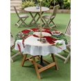 thumbnail image 3 of Outdoor Tablecloth with Umbrella Hole and Zipper, Red Snowman Christmas Round Table Cloth 60 Inch Waterproof Tablecloth, Green Xmas Tree Snowflake Winter Picnic Table Cover for Patio Camping, 3 of 7