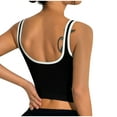 thumbnail image 4 of Ynynloco Womens Crop Tank Tops Spaghetti Strap U-Neck Sleeveless Sport Vest Slim Fit Casual Solid Color Trendy Comfy Camisole, 4 of 4
