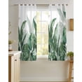 thumbnail image 4 of Palm Leaves Tropical Sheer Curtains 39 Inch Length 2 Panels Set for Living Room/Bedroom, Green Botanical Summer Kitchen Curtains Grommet Semi-Sheer Curtains Drapes Voile Window Treatments 27.5"x39"x2, 4 of 7