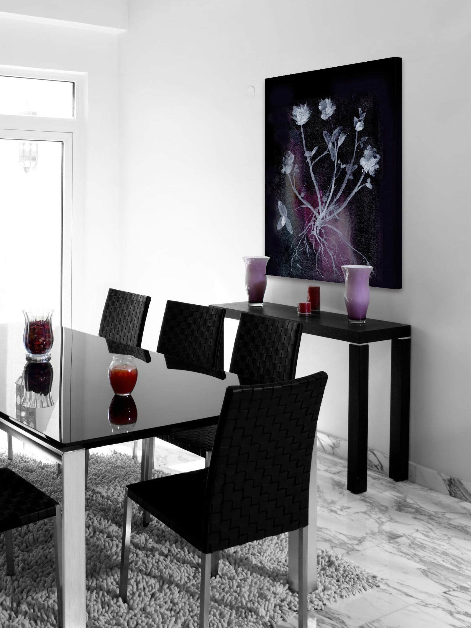 "Dark Garden" Painting Print on Wrapped Canvas