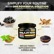 Zoyava Shilajit Resin, New & Improved Pure Himalayan Organic Resin with Black Seed Powder Ashwagandha Panax Ginseng High Potency Herbal Blend for Enhanced Energy Made for Men & Women Honey Flavor 50