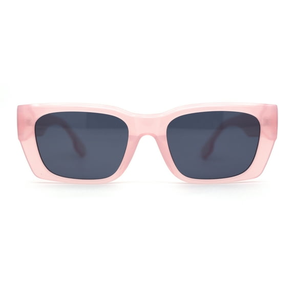 Classically Square Narrow Rectangle Plastic Womens Sunglasses Pink Black