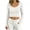 White, variant on DailyTrove Women's Ribbed U‑Neck Long Sleeve Crop Top Slim Fit Casual Knit Shirt