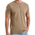 thumbnail image 5 of Men's T-Shirt Cotton Blend Summer Round Neck Short Sleeve Casual Top Comfort Stretch Breathable Fabric Casual Daily Gym Workout Streetwear Beach | Zenithor,Brown 3XL, 5 of 7