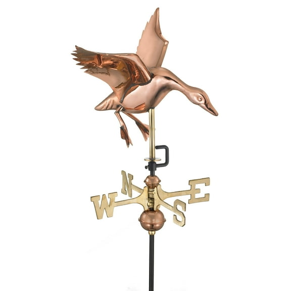Good Directions Landing Duck Garden Weathervane, Pure Copper - 12"L